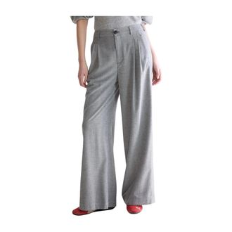 Bellerose Broeken, Dames, Grijs, M, Polyester, Volkert Wijde Broek