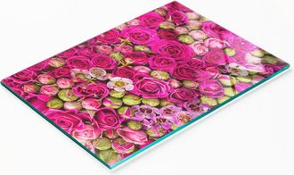 OEM Tabla De Servir De Cocina De Vidrio Templado Con Dise&ntilde;o De Rosas, 80x52 Cm