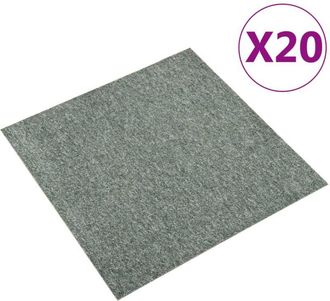 vidaXL Quadrotte di Moquette 20 pz 5 m&sup2; 50x50 cm Verdi - Vidaxl