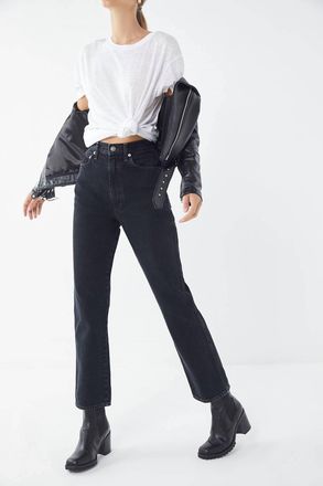 A Gold E Pinch Waist High Rise Kick Jeans In Black