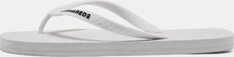 Dsquared2 White Rubber Logo Flip Flops