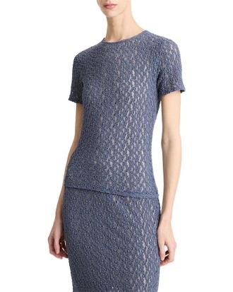 Vince Floral Smocked Pullover