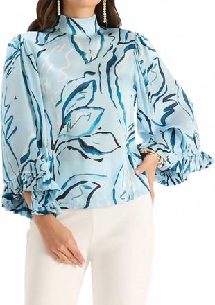 Tyler B&ouml;e Sarah Charmeuse Mock Neck Blouse In Iced Blue