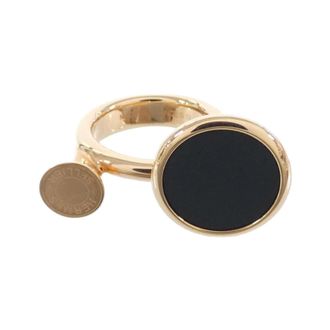 Herm&egrave;s Green Rose Gold Swift Leather Band Ring (Pre-Owned)