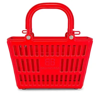 Balenciaga Ladies Small Mag Basket Bag In Red - Pop Red