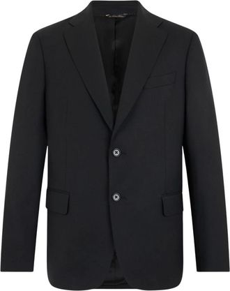 Brooks Brothers Travel Plain Twill Blazer - Heren - Blazers - Zwart - M - Wol - Jassen