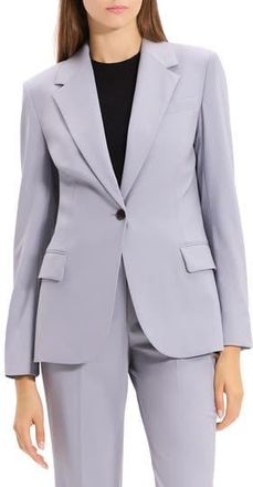Theory Lynnia Stretch Wool Blazer in Harbor Blue at Nordstrom Rack, Size 10