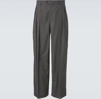 Calvin Klein Baxter checked cotton wide-leg pants