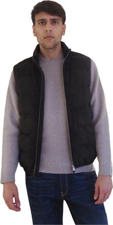 AT.P. CO Quilted Suede Gilet - Heren - Bodywarmers - Bruin - L - Leer - Jassen
