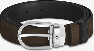 Montblanc Wildlederg&uuml;rtel mit Metallschliesse 30 mm