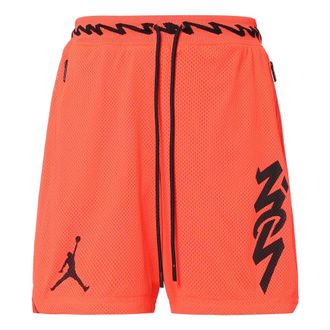 Nike Jordan Air Jordan Dri-FIT Zion Mesh Basketball Sports Alphabet Printing Quick Dry Breathable Shorts Red DH0597-635