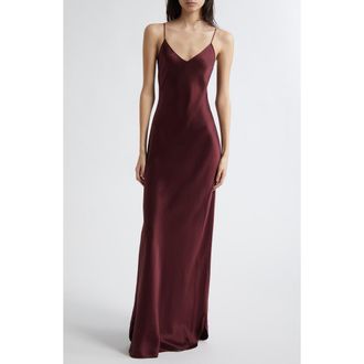 Nili Lotan Cami Silk Slipdress in Claret at Nordstrom Rack, Size Large