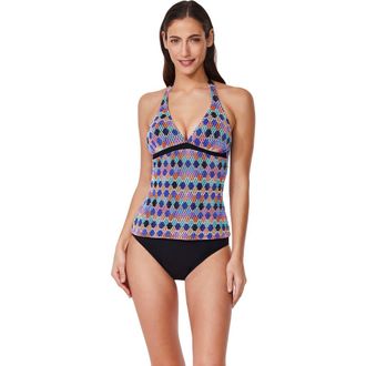 Gottex Retro Riviera Halter Netted Crochet Tankini Top in Multi at Nordstrom, Size 8