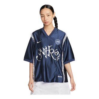 Nike (WMNS) Nike Short Patterned Knit Jersey Relaxed Fit Midnight Blue II1939-410
