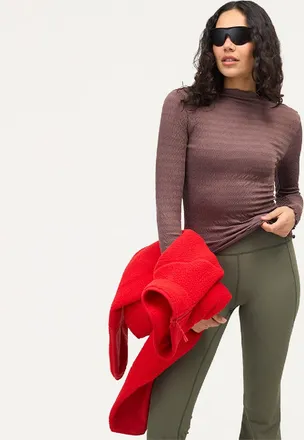 Halfdays Womens Ynes Long-Sleeve Top Brown XS