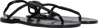 Isabel Marant Womens Black Leather Flip-Flop Sandals
