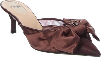 Fendi Fendi Colibri Satin & Mesh Slingback Mule