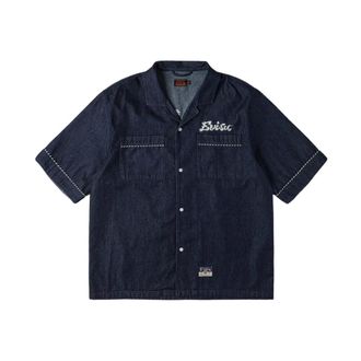 Evisu Heren, Overhemden, Blauw, Maat: S Denim