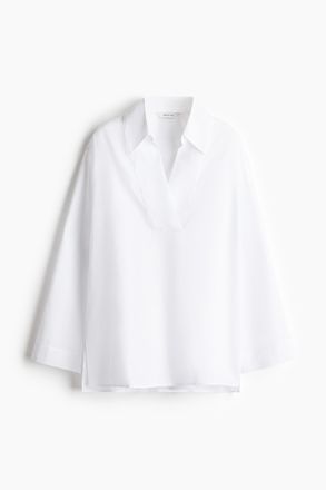 H&M Schlupfbluse aus Ramie - Weiss