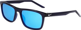 Nike Stijlvolle zonnebril met blauw montuur - Heren - Zonnebrillen - Zwart - 56 MM - Accessoires