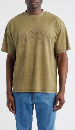 Represent Embellished Stud Logo Cotton Graphic T-Shirt in Vintage Khaki at Nordstrom, Size Xx-Large