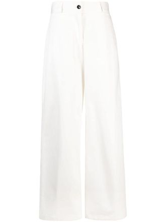 Jil Sander high-waist wide-leg trousers - White