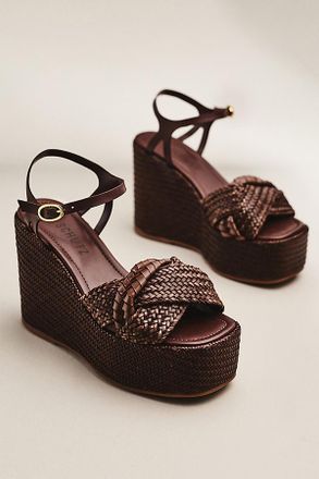 Schutz Serena Woven Platform Wedge Sandals