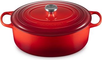 LE CREUSET Olla Ovalada Le Creuset Signature, Rojo Cereza, 35 Cm