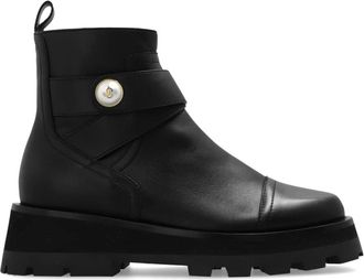 Jimmy Choo London Meena Booties - Dames - Enkellaarsjes - Zwart - 39 1/2 EU - Leer - Schoenen