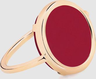 Ginette NY Bague Baby Disc Corail Or Rose