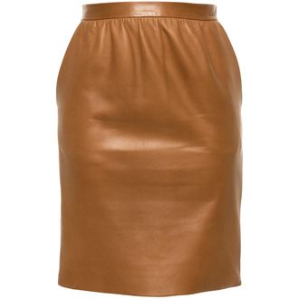 Saint Laurent Leather Pencil Skirt