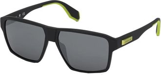 adidas Mat Zwart Lime Zonnebril - Heren - Zonnebrillen - Zwart - 58 MM - Accessoires