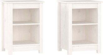vidaXL Bedside Cabinets 2 pcs White 40x35x55 cm Solid Wood Pine vidaXL
