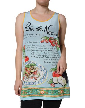 Dolce & Gabbana Womens Multicolor Pasta Alla Norma Print Tank Top Silk