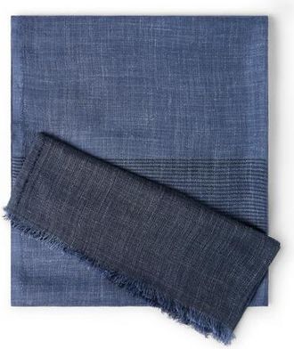 Brunello Cucinelli Linen and silk scarf in Denim at Nordstrom