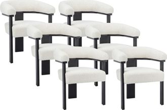Pascal Morabito Set de 6 sillas hevea negro, blanco