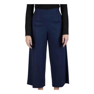 Kiton Cropped Broeken - Dames - Vrijetijds broeken - Blauw - M - Wol - Broeken