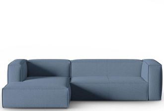 BLOOMINGLOFT 4-Sitzer Design Ecksofa Mackay mit Eckteil links, Strukturstoff