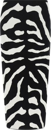 Moschino Bicolor Viscose Midi Womens Skirt