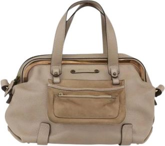 Chlo&eacute; Pre-owned Abby convertible frame satchel - Dames - Vintage Handtas - Beige - ONE Size - Leer - Vintage