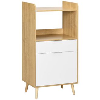 HOMCOM Mueble para microondas 58x40x118cm madera natural