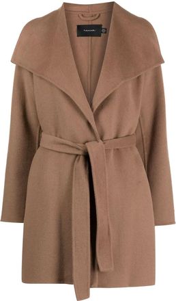 Elie Tahari wrap-design belted coat - Brown