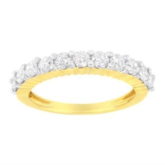 House of Brilliance IGI Certified 10K Gold 1.0 Cttw Diamond Fluted Band Wedding Ring in Yellow Gold at Nordstrom, Size 6