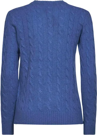 Polo Ralph Lauren Womens Cable-Knit Wool-Cashmere Sweater Blue
