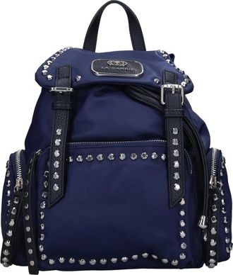 La Carrie Rugzak van imitatieleer met studs - Dames - Tassen - Blauw - Maat: ONE Size Leer