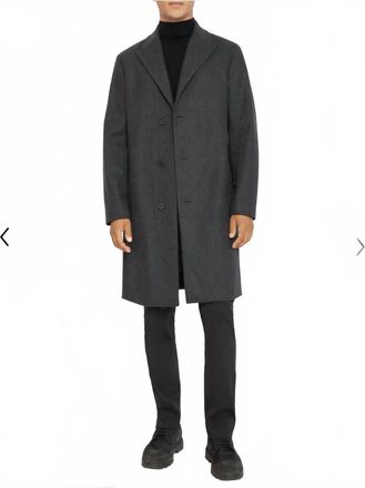 Theory Monroe Wool Melton Coat In Grey Melange
