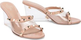 Valentino Garavani Stud-Trimmed Leather Mule - Beige
