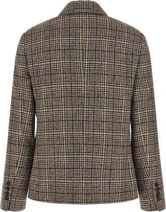 Brunello Cucinelli Womens Beige Alpaca Leather Blazer Clothing