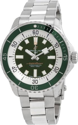 Breitling Pre-owned Breitling Superocean Automatic Chronometer Green Dial Mens Watch A17376A31L1A1