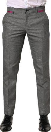 Dolce & Gabbana Mens Viscose Blend Trousers Gray Polyester Cotton